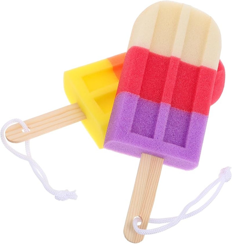 2Pcs Blue Exfoliating Bath Sponge Back Scrubber Lightweight Travel Shower - Image 1