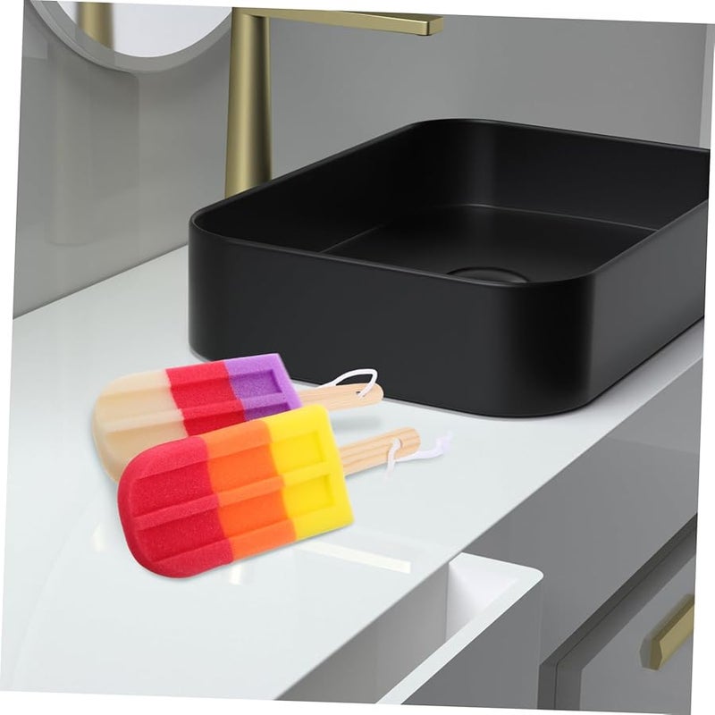 2Pcs Blue Exfoliating Bath Sponge Back Scrubber Lightweight Travel Shower - Image 5