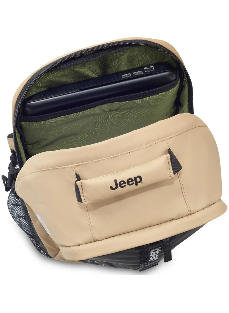 Jeep  JS011B Versatile 24L Capacity Multipurpose Backpack - Beige & Black  | Best Price UAE