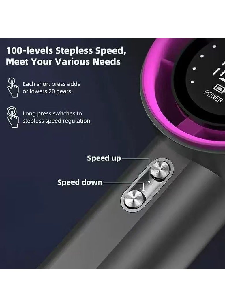 general مروحة محمولة بسرعة 100 سرعة - مروحة توربو مصغرة قابلة للشحن عبر USB-C مع عرض رقمي وقوة ريح قوية - Image 3