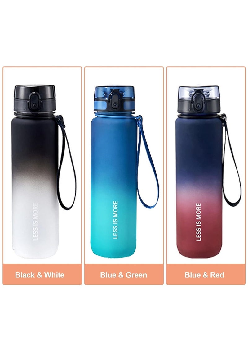 ليس إز مور زجاجة مياه رياضية تحفيزية 1000 مللي مع علامة الوقت زجاجة شرب مانعة للتسرب للياقة البدنية والصالة الرياضية في الهواء الطلق وركوب الدراجات والجري والتنزه والتخييم والسفر - Image 2
