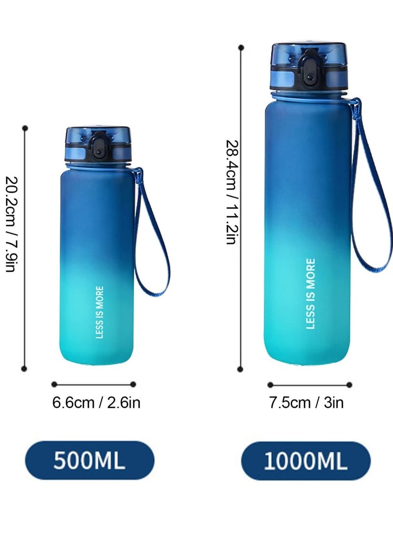 ليس إز مور زجاجة مياه رياضية تحفيزية 1000 مللي مع علامة الوقت زجاجة شرب مانعة للتسرب للياقة البدنية والصالة الرياضية في الهواء الطلق وركوب الدراجات والجري والتنزه والتخييم والسفر - Image 3