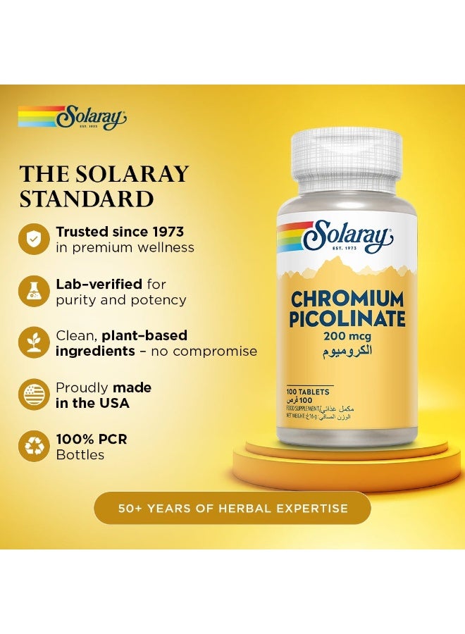 Solaray Chromium Picolinate 200 Mcg 100 Tablets - Image 3