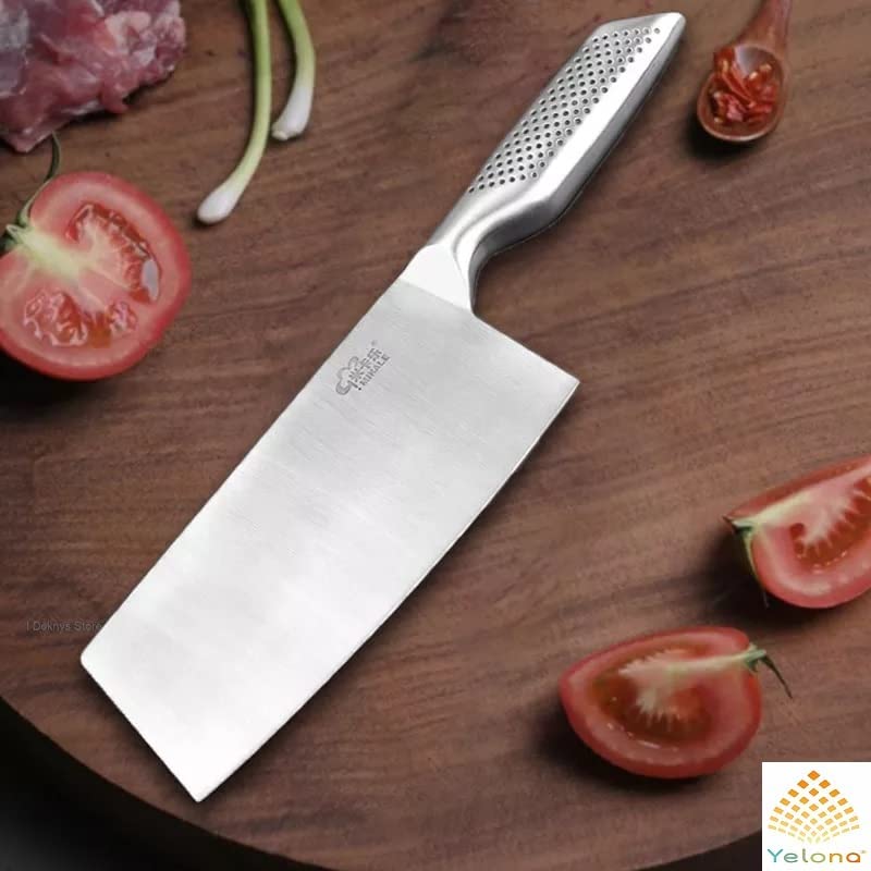 Eletree German Stainless Steel Meat Cleaver Butcher Knife Professional Chopping Cutting Multipurpose Sharp Blade for Home Kitchen - Image 4