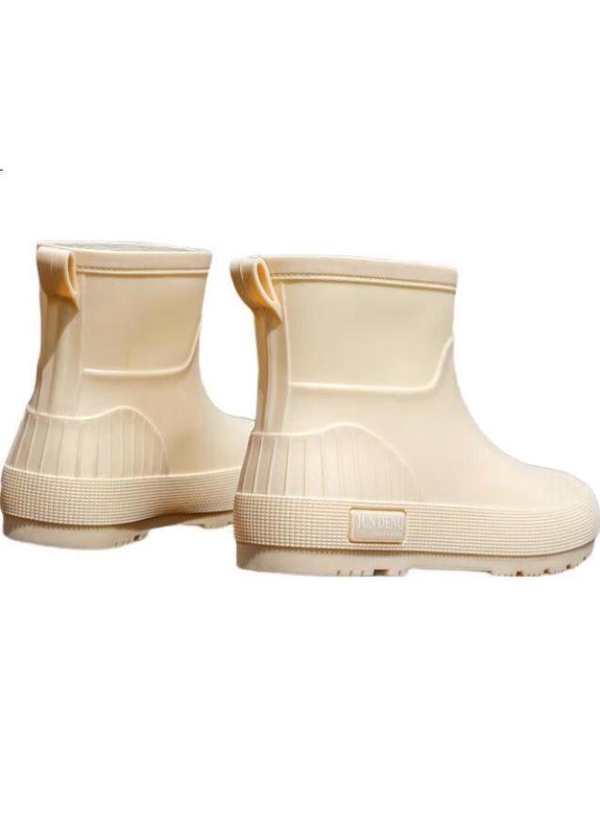 FOOTOPPO Fashion Rain Shoes Women Short Tube Rain Boots Adult Mid-Tube Water Shoes Ladies Waterproof Jelly Shoes Anti-Slip Water Boots Shoe Covers - Image 1