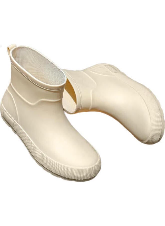 FOOTOPPO Fashion Rain Shoes Women Short Tube Rain Boots Adult Mid-Tube Water Shoes Ladies Waterproof Jelly Shoes Anti-Slip Water Boots Shoe Covers - Image 2