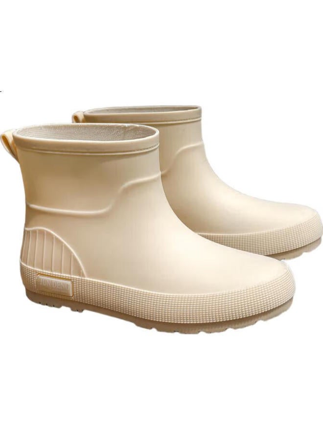 FOOTOPPO Fashion Rain Shoes Women Short Tube Rain Boots Adult Mid-Tube Water Shoes Ladies Waterproof Jelly Shoes Anti-Slip Water Boots Shoe Covers - Image 3