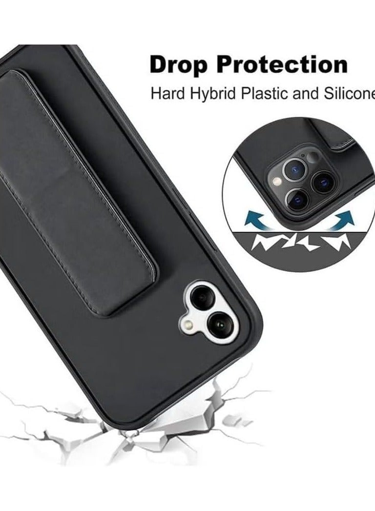 Denx Samsung Galaxy A06 Case with Kickstand and Magnetic Holder, Premium Vertical Strap and Grip with Silicone Holder, multiple viewing positions for Samsung Galaxy A06 (Dark Green) - Image 2
