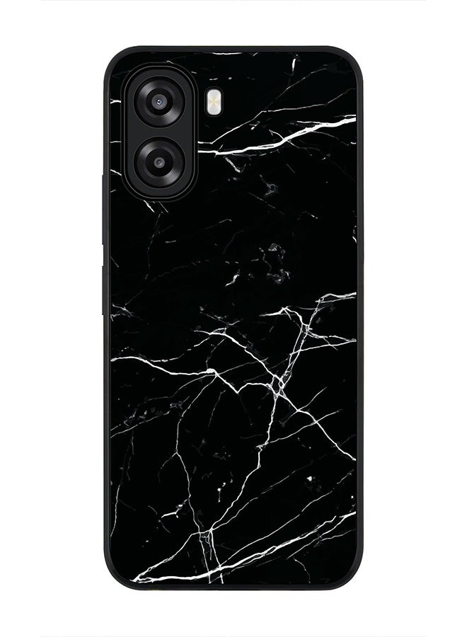 Stylizedd For Oppo A6t 5G / A6t 4G Case,Slim fit Camera Protection, Shockproof Thin Phone cover  - Marble Print Black - Image 1