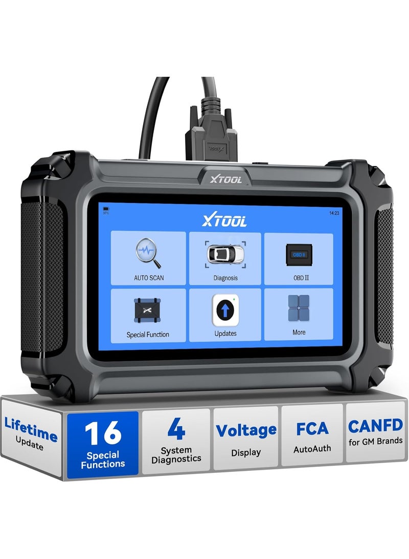 أداة اكس  جهاز فحص أعطال السيارات والشاحنات XTOOL D5S OBD2 بشاشة لمس، قارئ أكواد مع 16 إعادة ضبط، إعادة برمجة مستشعر عمود المرفق، إعادة برمجة دواسة الوقود، فرامل الانتظار الإلكترونية، نظام التحكم في ضغط الوقود، ناقل الحركة CAN FD لسيارات جنرال موتورز، أداة تشخيص أعطال المحرك، نظام منع انغلاق المكابح، نظام الوسائد الهوائية، ناقل الحركة - Image 1