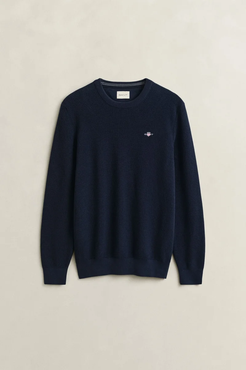 Gant  Micro Textured Cotton C-Neck for Men | Best Price UAE