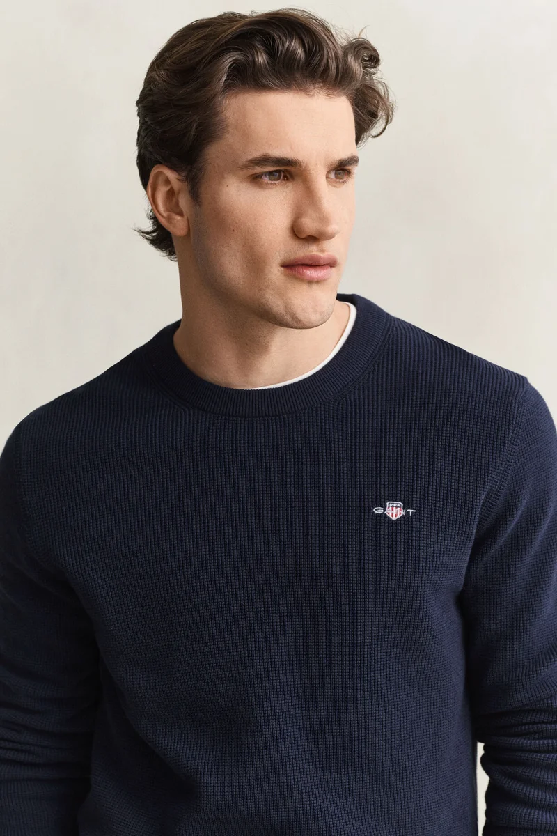 Gant  Micro Textured Cotton C-Neck for Men | Best Price UAE