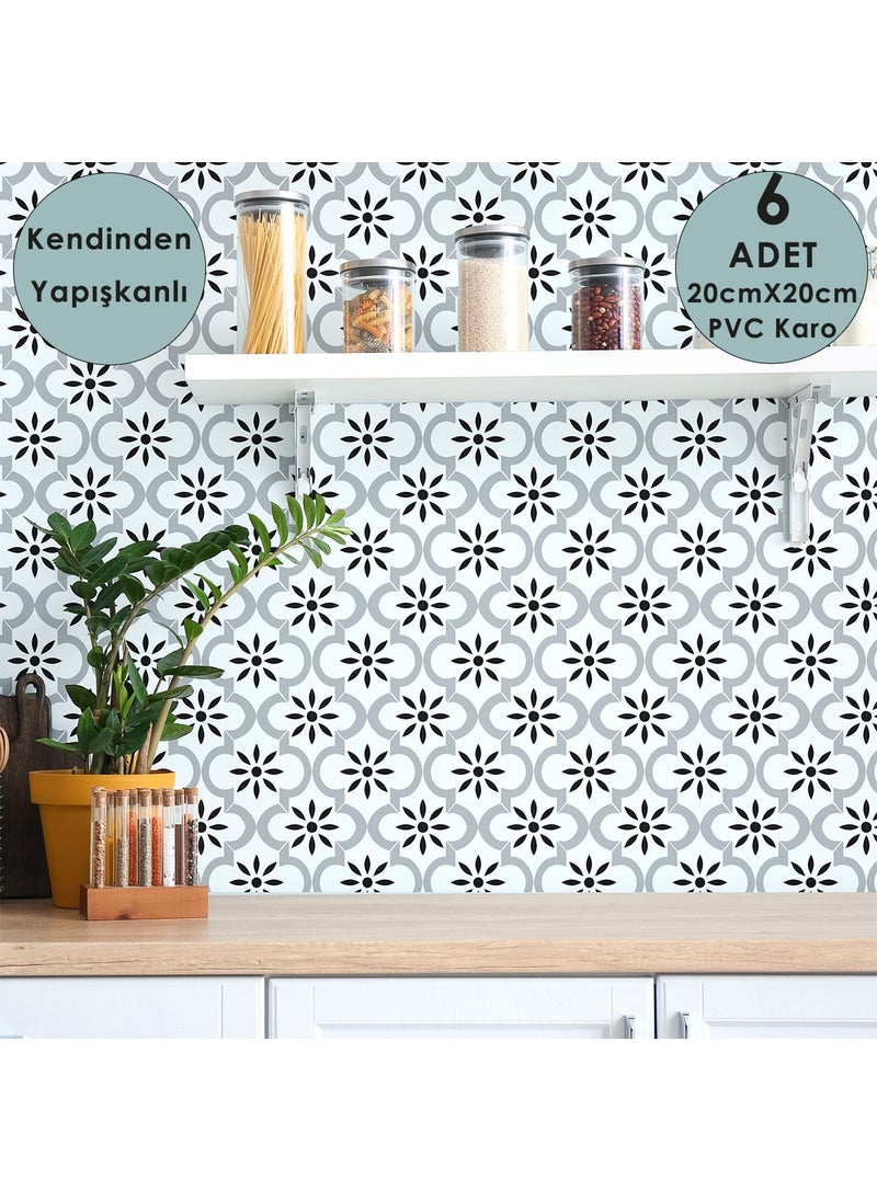 Technosmart 6PCS 20CM×20CM Self Adhesive Wall Covering Kitchen Bathroom PVC Sticker Decoration  - Image 3