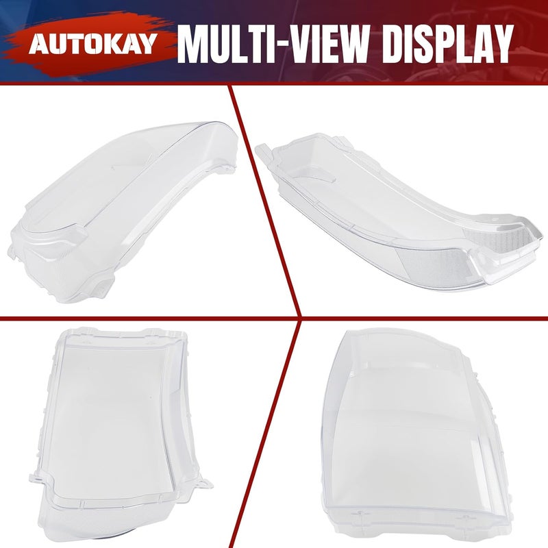 AUTOKAY Left and Right Clear Headlight Lens Shell Cover for Land Rover Range Rover Sport 2010-2013 - Image 3