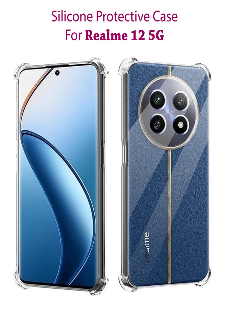 ولديك غطاء خلفي واقٍ من السيليكون لهاتف Realme 12 5G شفاف - Image 1
