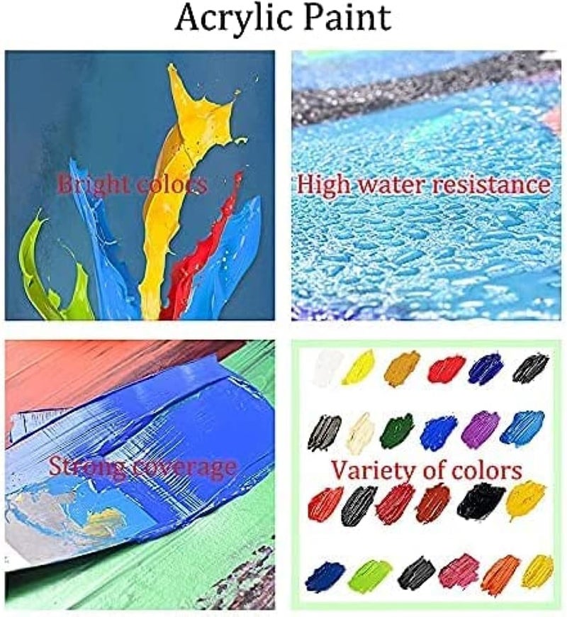 الرسم بالأرقام للبالغين والأطفال والمبتدئين، الرسم بالأرقام على القماش، الرسم بالأرقام للبالغين بنفسك، مجموعات الرسم بالأكريليك بنفسك، فنون وحرف الرسم الزيتي للباب الأزرق لديكور الجدران المنزلية، 16 × 20 بوصة - Image 2