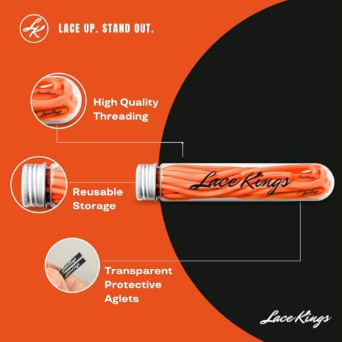 Lace Kings Round Shoelaces (Orange - 27in) - Image 2