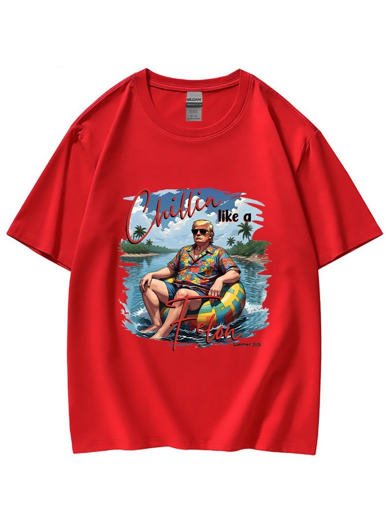 KUYING New Trump Print Short Sleeved Shirt