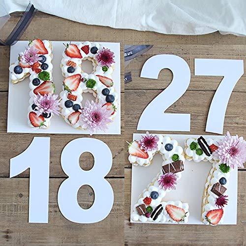 RAYNAG 0-8 Number Cake Stencils: Flat Plastic Templates, 12 Inch Numerical Stencils for DIY Numbers Cakes/Cookies - Image 3