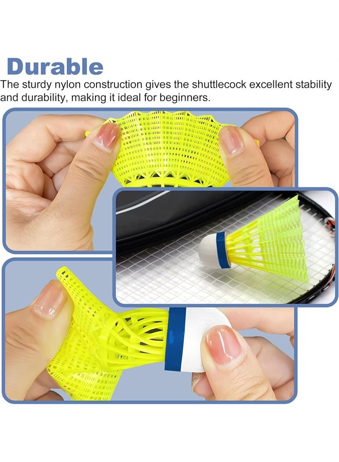 HOMESTAR Badminton Shuttle, 6 Pcs Nylon Badminton Shuttle, Durability, Stability Shuttlecock for Outdoor, Indoor ,Sports, Activities, Training, Yellow - Image 4