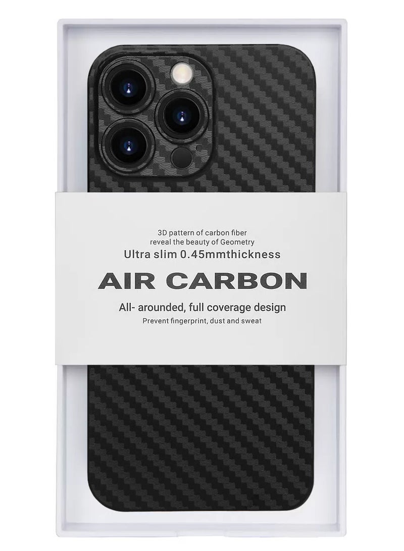 ELLAGECASE حافظة لجهاز آيفون 14 برو ماكس، كربون أسود، حماية قوية للكاميرا، رقيقة للغاية وخفيفة الوزن، كربون مغطى بالبلاستيك، متوافقة مع ماغسيف والشحن اللاسلكي - Image 2