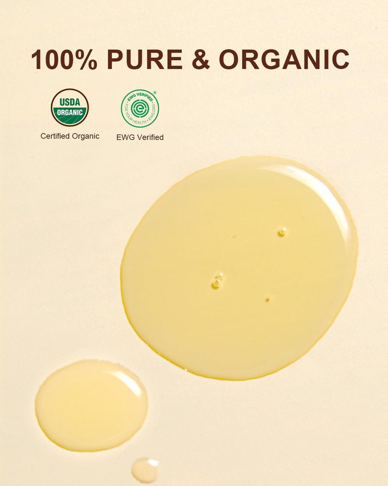 Yoken USDA Organic Jojoba Oil Cold Pressed 8 fl oz, 100% Pure & Natural Unrefined Jojoba Oil for Face Hair & Skin Massage, Hexane Free, Deeply Moisturizing Body Carrier oils Multi-Purpose Serum - Image 2