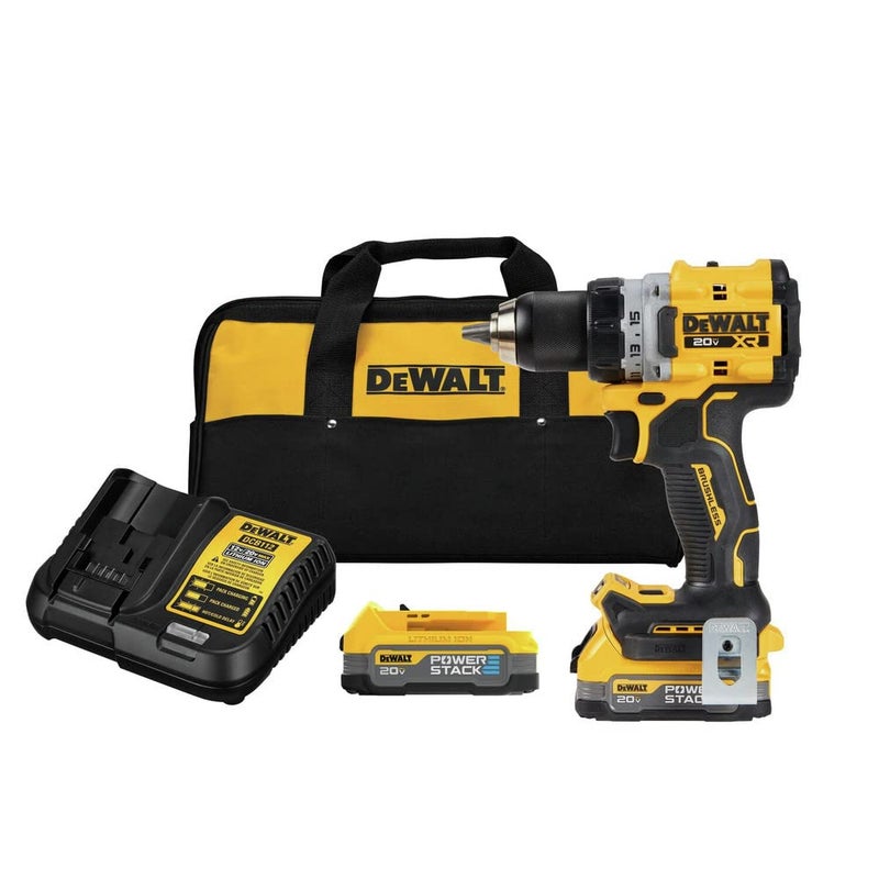 DEWALT 20V MAX XR Cordless Drill Kit Drill and Driver 12 Batteries Charger and Bag IncludedDCD800E2