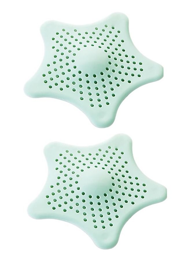 MARGOUN 2-Piece Kitchen Sink Strainer Filter Star Silicone Drain Cap Bathroom Floor Hair Catcher Anti Clogging Shower Drain Cover For Kitchen Bathroom Tub Green - Image 1
