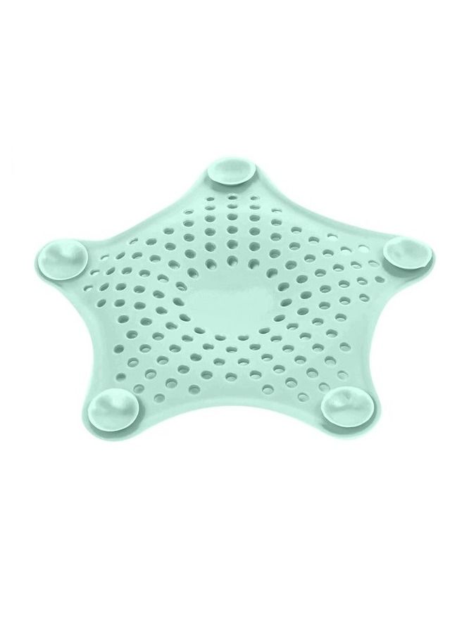 MARGOUN 2-Piece Kitchen Sink Strainer Filter Star Silicone Drain Cap Bathroom Floor Hair Catcher Anti Clogging Shower Drain Cover For Kitchen Bathroom Tub Green - Image 4