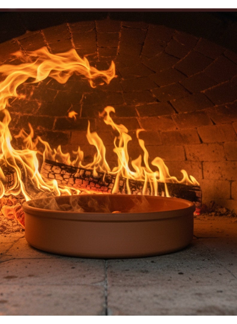 Clay Round Clay Baking Dish – Rustic Oven Safe Clay Bowl - Image 2