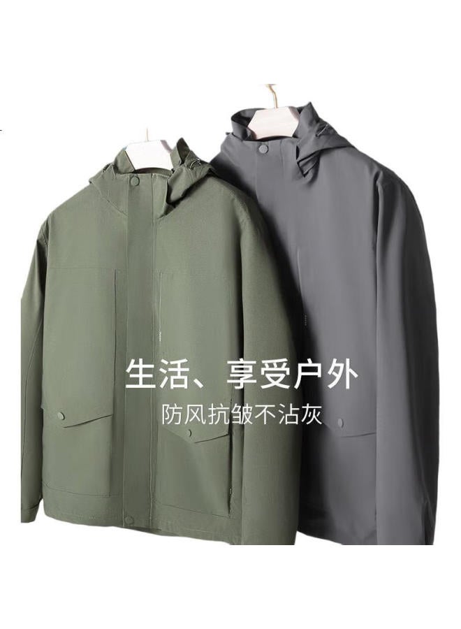 Firs Hooded Jacket Men And Women Autumn Mountain Outdoor Sports Windproof Wrinkle-Resistant Wear-Resistant Breathable Simple Slim Casual Jacket - Image 1
