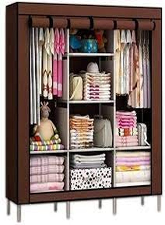 GRAZIA Portable Foldable Collapsible DIY Storage Rack Wardrobe Cabinet with Side Pockets on Both-Sides for Baby/Kids/Adult (Black, 70-inch) - Image 1