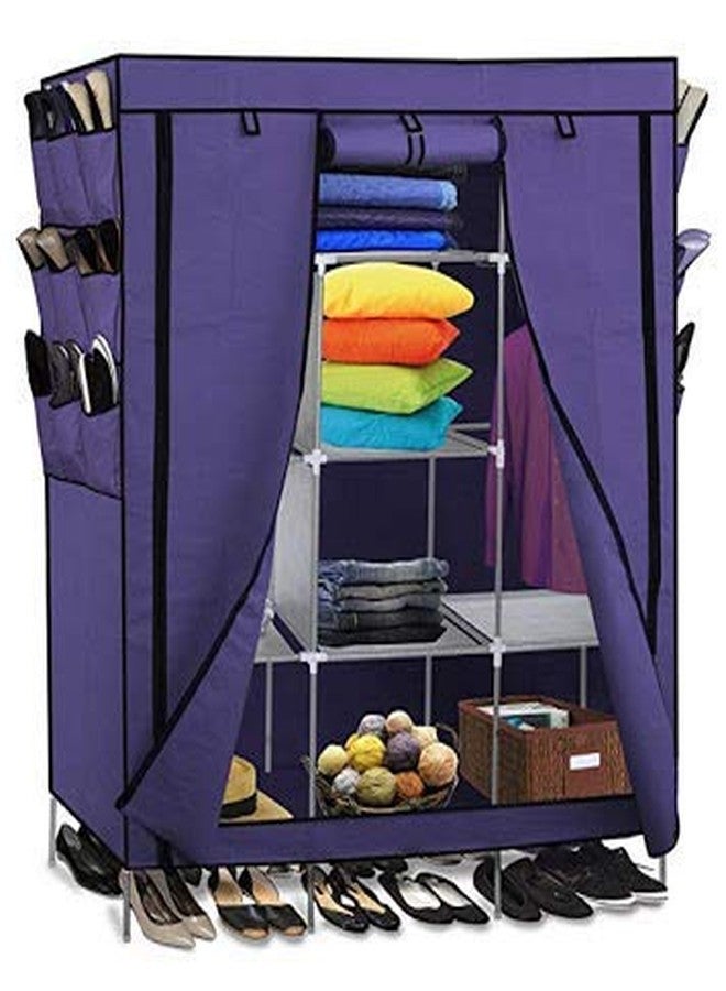 GRAZIA Portable Foldable Collapsible DIY Storage Rack Wardrobe Cabinet with Side Pockets on Both-Sides for Baby/Kids/Adult (Black, 70-inch) - Image 3