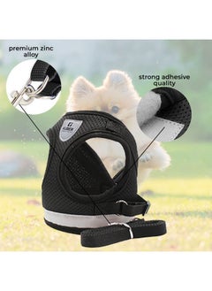 Kuber Industries Dog Harness With Adjustable Leash|Breathable Polyester Mesh Fabric |Xl Size|Ht-844|Comfortable No-Pull Grip|Quick Release Buckles|Black  - Image 5