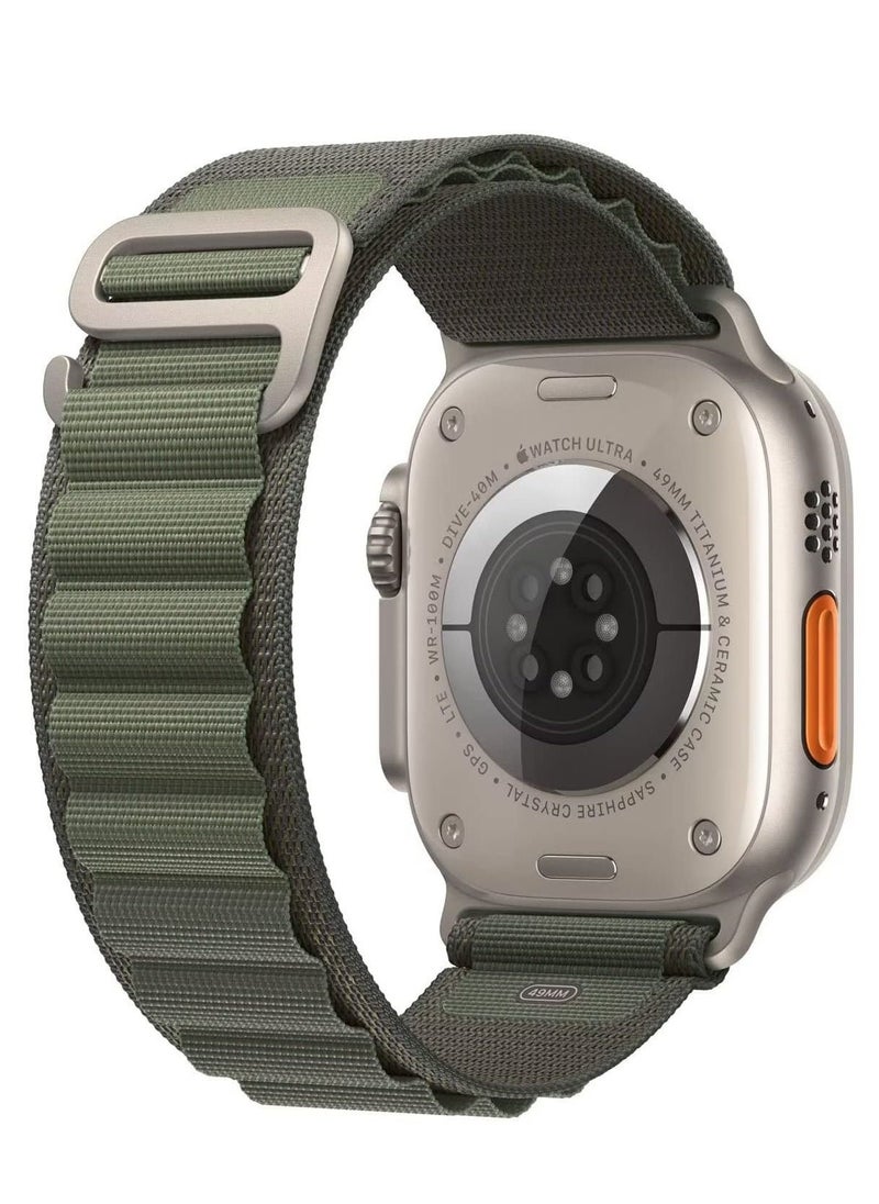 Alpine Loop Compatible with Apple Watch Ultra Band,Metal connector Rugged Woven Nylon Men G-Hook Strap for iWatch Series Ultra SE 49mm 45mm 44mm