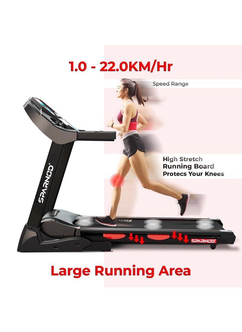 STC-5250 (5 Hp Ac Motor) Semi-Commercial Treadmill (Free Installation Service) - Automatic Motorized Walking & Running Machine With Auto Incline