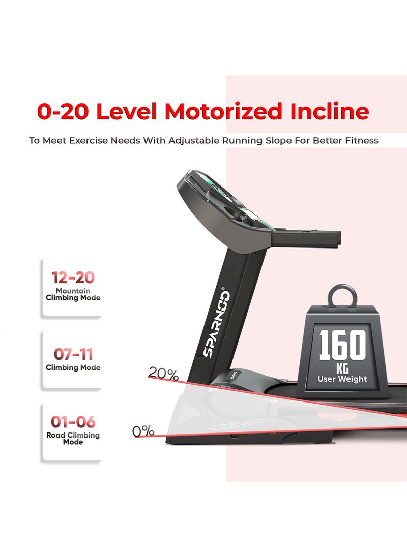 STC-5250 (5 Hp Ac Motor) Semi-Commercial Treadmill (Free Installation Service) - Automatic Motorized Walking & Running Machine With Auto Incline