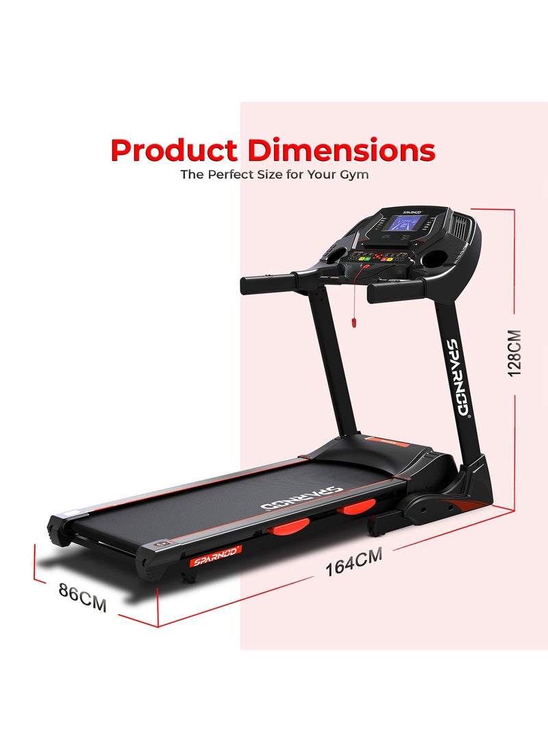 STC-5250 (5 Hp Ac Motor) Semi-Commercial Treadmill (Free Installation Service) - Automatic Motorized Walking & Running Machine With Auto Incline