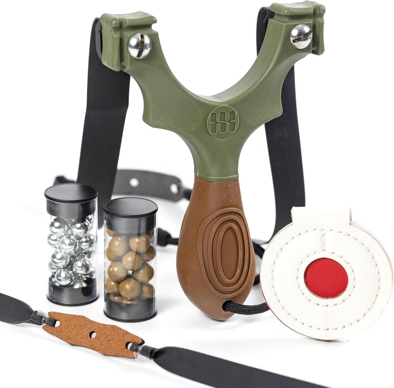 SimpleShot Store Scout XT Slingshot with Target, Clay Ammo and Bands for Professional Hunting and Powerful Target Shooting Sling Shot - Image 1