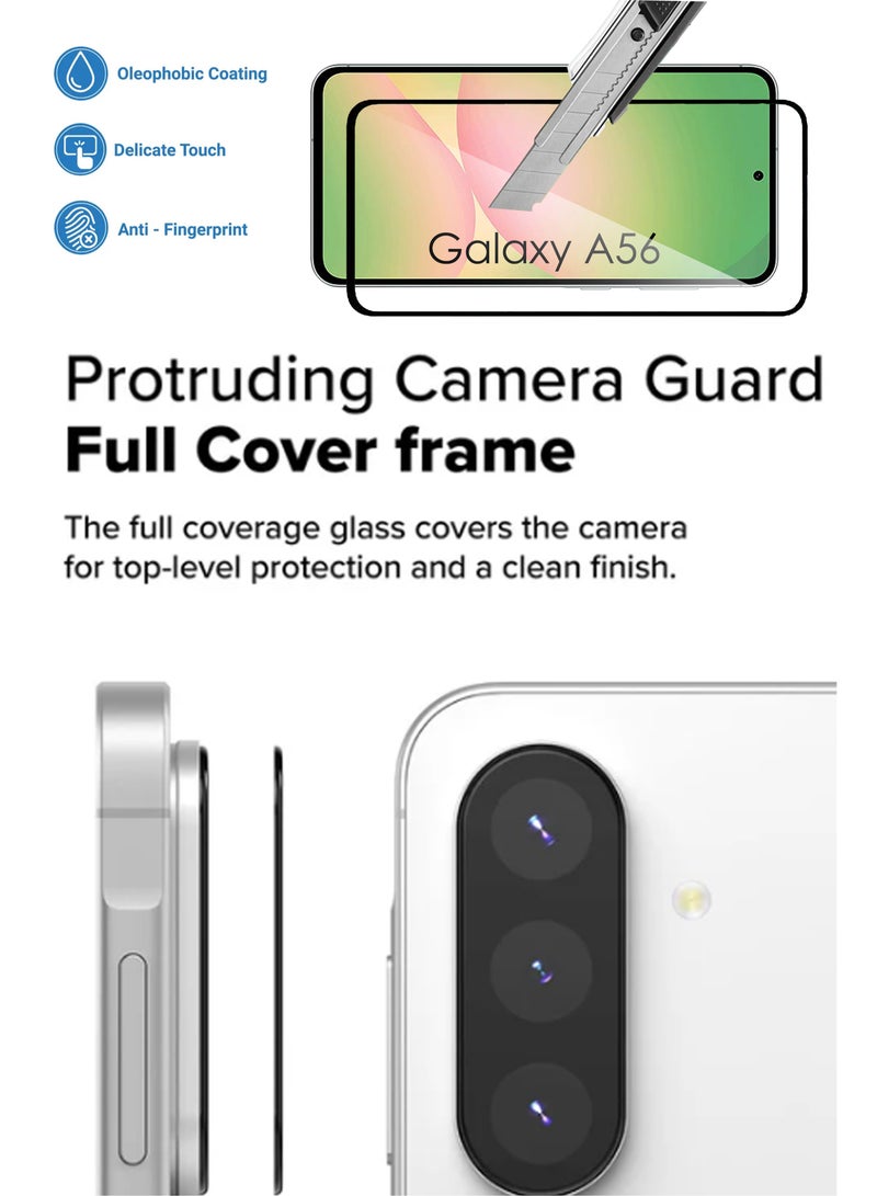 حماية الشاشة والكاميرا 2 في 1 لجهاز سامسونج جالاكسي A56 - درع شفاف عالي التغطية لحماية من الخدوش والصدمات - حماية الشاشة والكاميرا لجهاز سامسونج جالاكسي A56 - Image 3