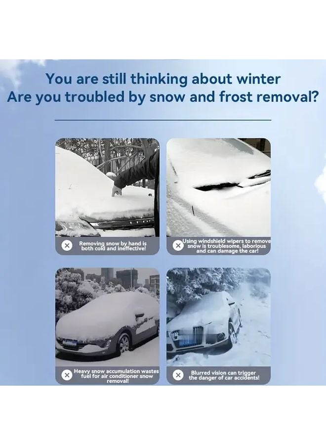 Black Heavy Duty Portable 360 Rotating Snow and Ice Removal Tool Car Snow Shovel Ice Scraper - Image 5