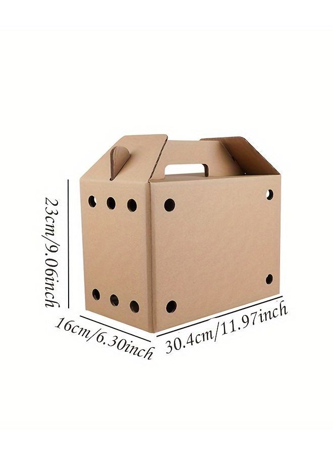 3 قطع من حاملات السفر المحمولة للحيوانات الأليفة المصنوعة من الورق المقوى، صندوق مهوي للحيوانات الصغيرة - Image 3