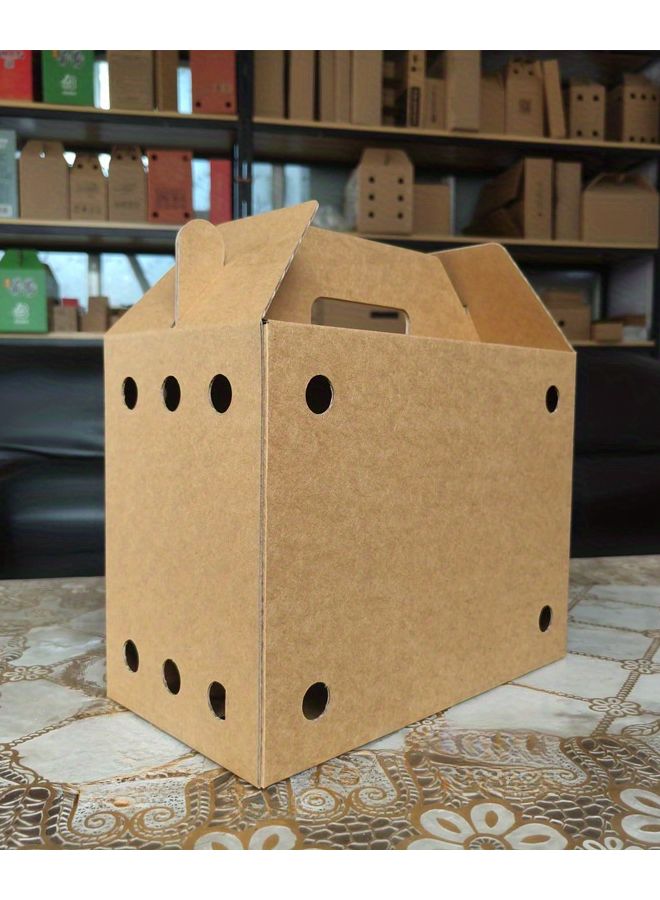 3 قطع من حاملات السفر المحمولة للحيوانات الأليفة المصنوعة من الورق المقوى، صندوق مهوي للحيوانات الصغيرة - Image 2