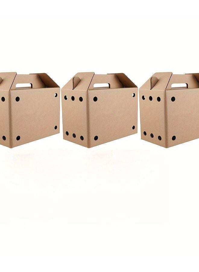 3 قطع من حاملات السفر المحمولة للحيوانات الأليفة المصنوعة من الورق المقوى، صندوق مهوي للحيوانات الصغيرة - Image 1