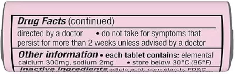 Tums Extra Strength 750 Antacid with Calcium Supplement Calcium Rich Assorted Berries Flavored  24 Pocket Size Rolls of 8 Chewable Tablets Each Roll 192 Chewable Tablets Total - Image 2