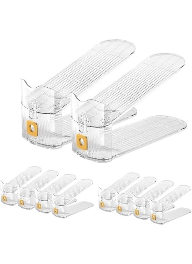 HOOKOR Adjustable Shoe Slots Organizers 10PACK Clear Space Saver Shoe Stacker Shoe Rack Holder Oraganizers for Closet Cabinet Storage  - Image 1