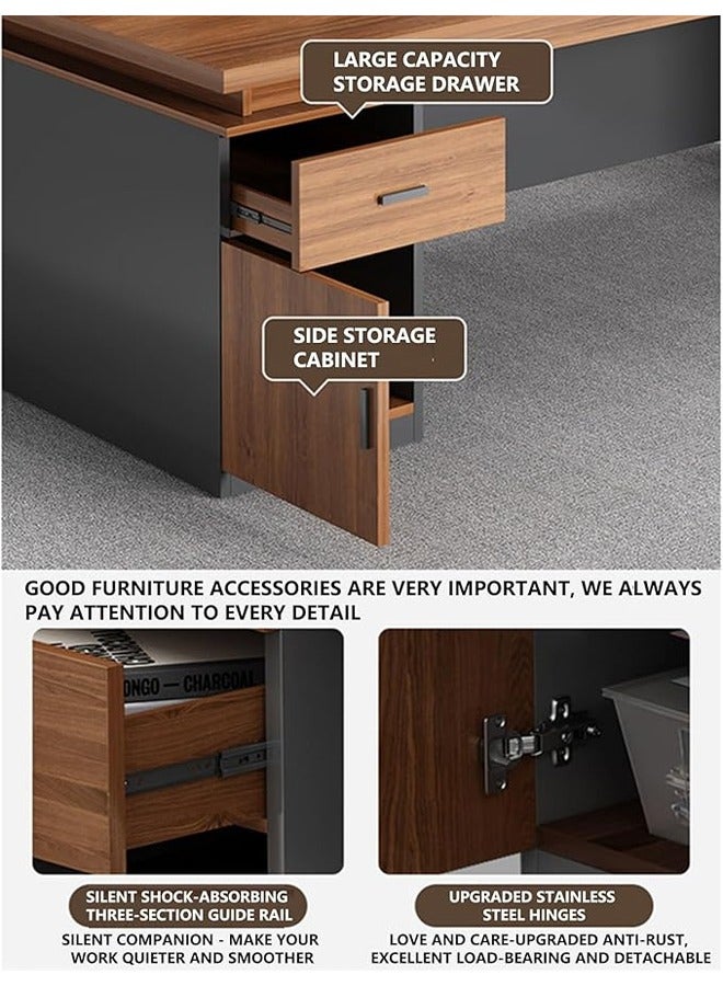 keke Modern Multifunctional Computer Table Home Office Writing Workstation with Storage Shelves 120 CM - Image 4