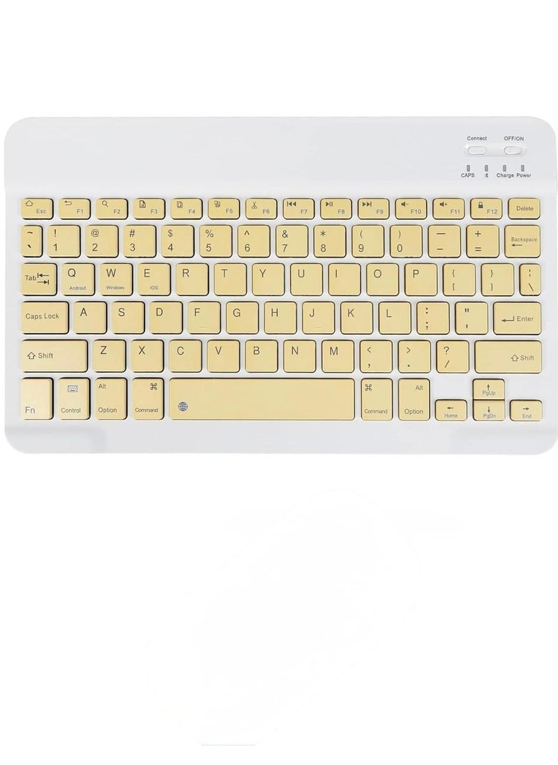 GULFLINK Wireless Bluetooth Rechargeable Keyboard, Multi-Device Universal Bluetooth Keyboard, Portable Keyboard, Suitable for iOS Android, Windows iPad, Tablets MacBook (Yellow)  - Image 1