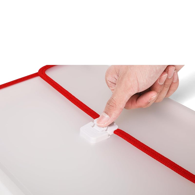 Neomate Expanding File Folder with Handle | 13-Pocket A4/FS Size Document and Certificate Organizer | Transparent Accordion Folder | Red - Image 4