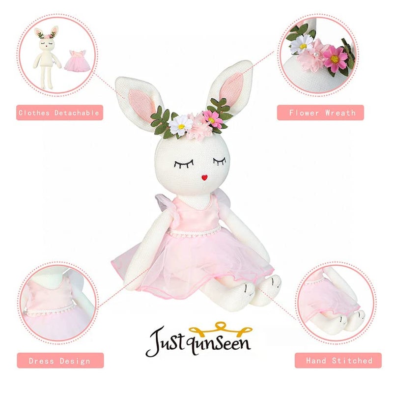 JUSTQUNSEEN Ballerina Doll Easter Stuffed Animal Bunny Plush Animal Doll, Plush Rabbit Toy Bunnys Stuffed Animals for Girls Easter Animals on Party Birthday Christmas - Image 2